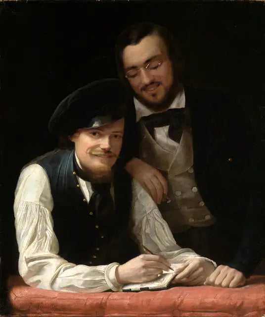 Taiteilijan omakuva veljensä kanssa - Franz Xaver Winterhalter
