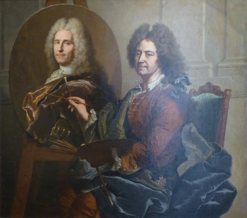 Itsekuva itsensä François Castanierin muotokuvan edessä - Hyacinthe Rigaud