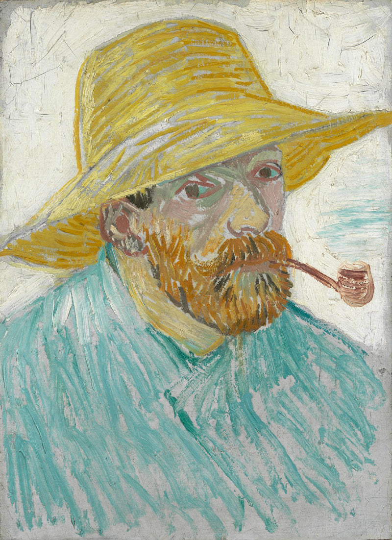 Itseportraiitti piipun ja olkihatun kanssa - Vincent van Gogh