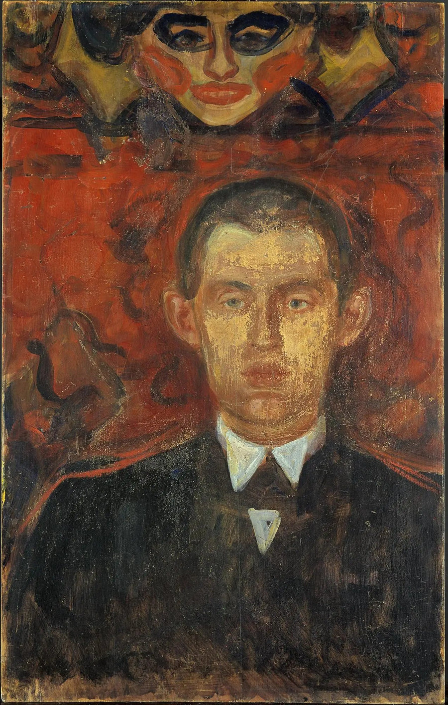 Itseportraiitti naisen naamion alla - Edvard Munch