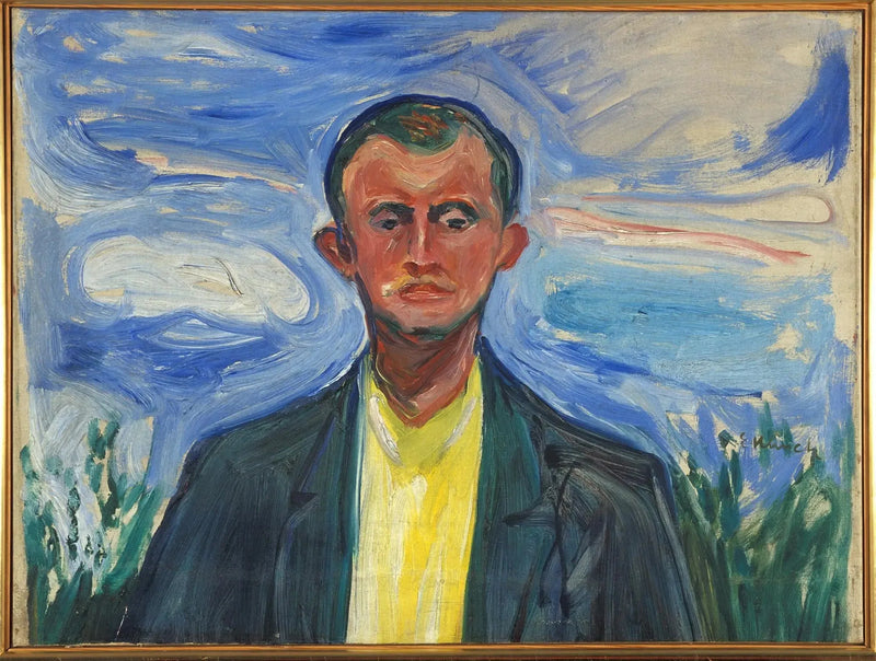 Itseportraiitti sinisellä taivaalla - Edvard Munch