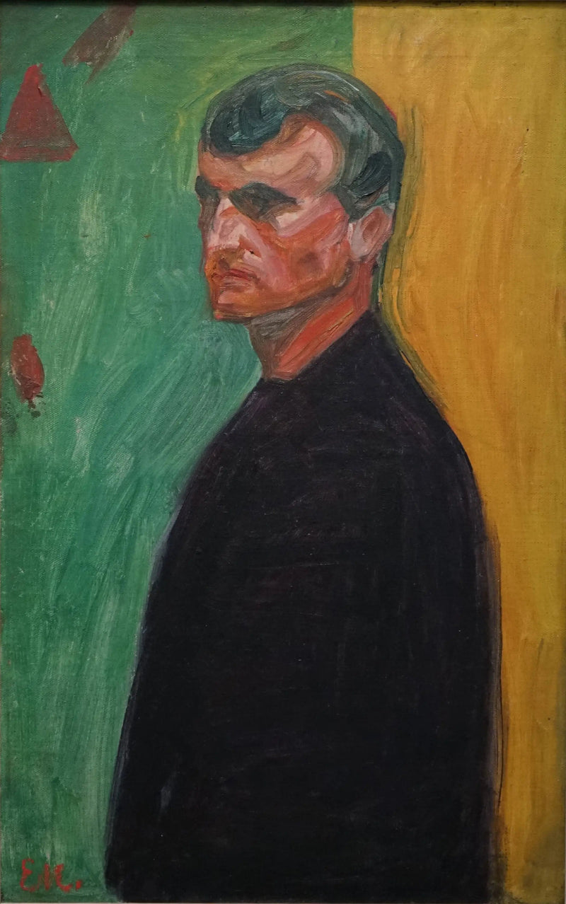 Itseportrai bicolore-taustalla - Edvard Munch