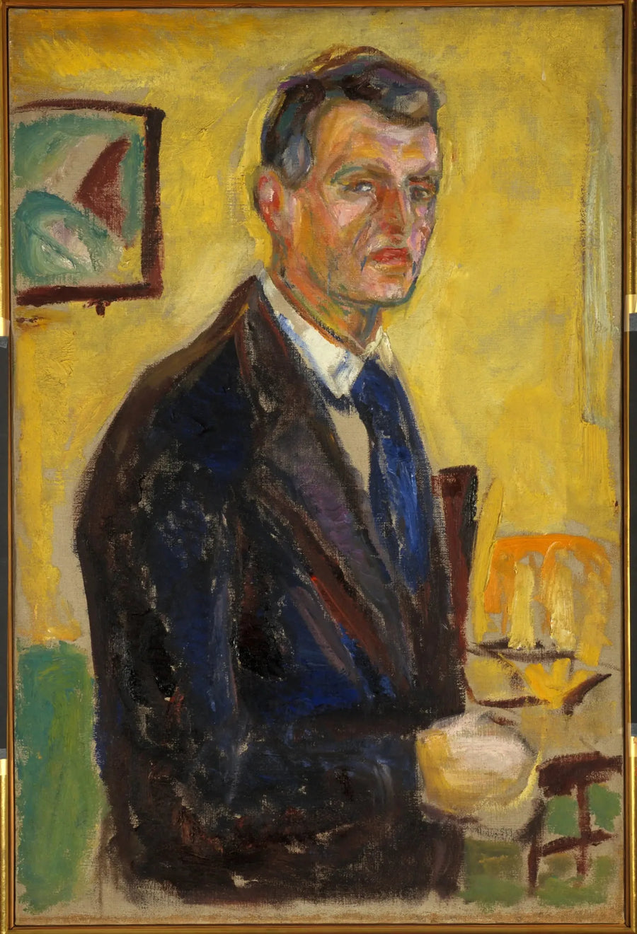 Itseportraiitti keltaisella taustalla - Edvard Munch
