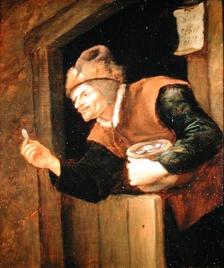 Avare avec une pièce à la main - Jan Steen