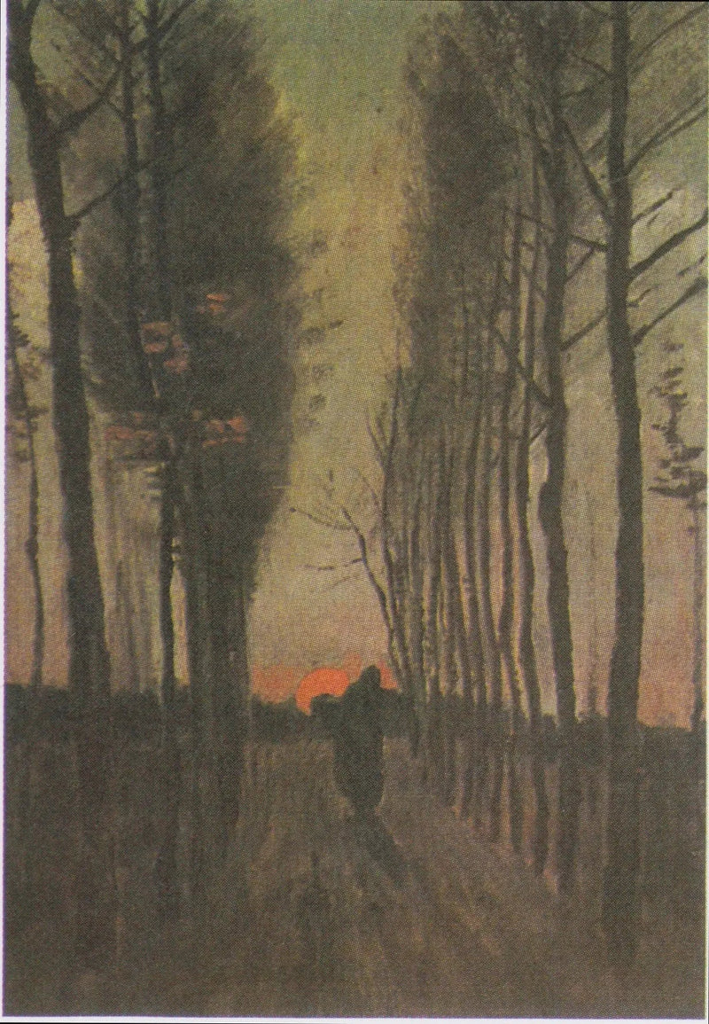 Poplar Avenue auringonlaskun aikaan - Vincent van Gogh