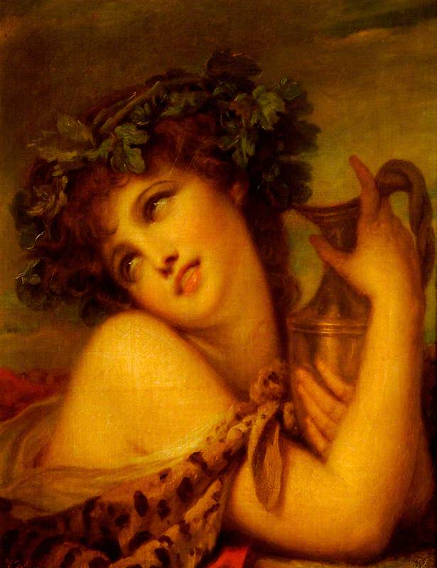 Bacchante amforyn kanssa - Jean-Baptiste Greuze