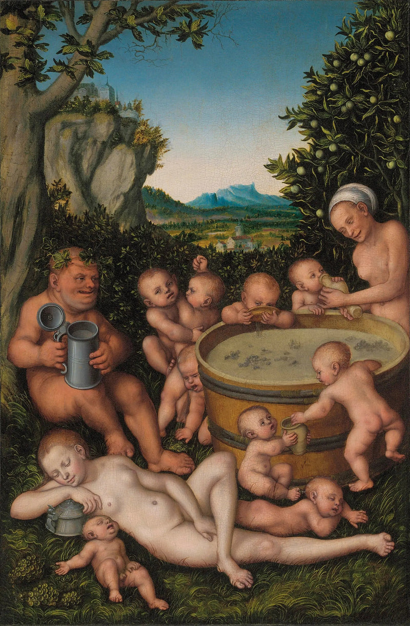 Bacchus viinitynnyrissä - Lucas Cranach vanhempi