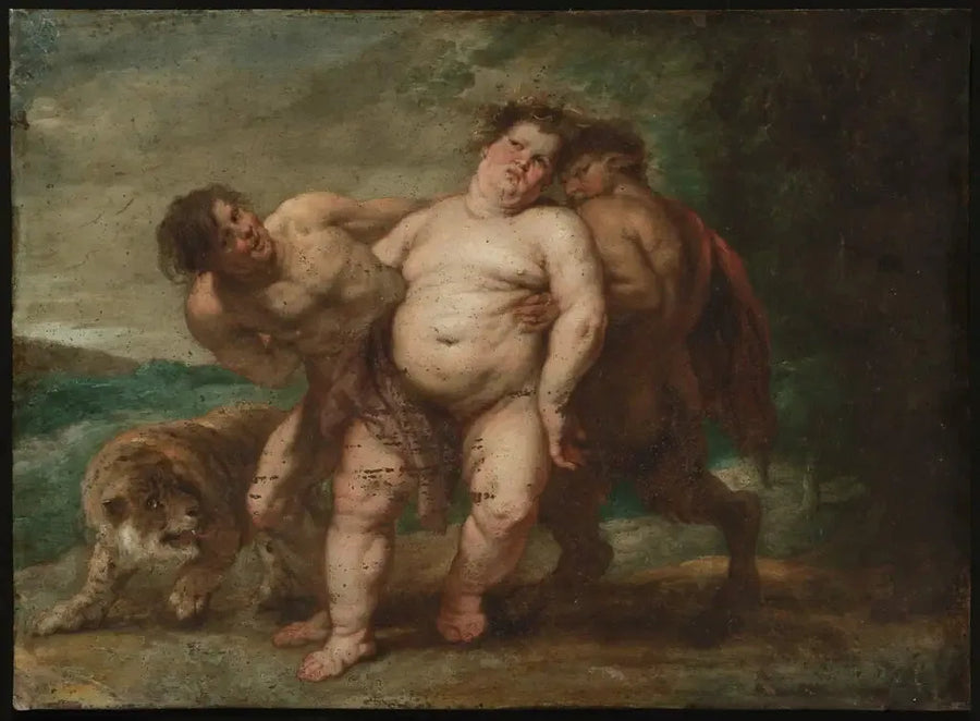 Humalassa oleva Bacchus faunin ja satyyrin kanssa - Peter Paul Rubens