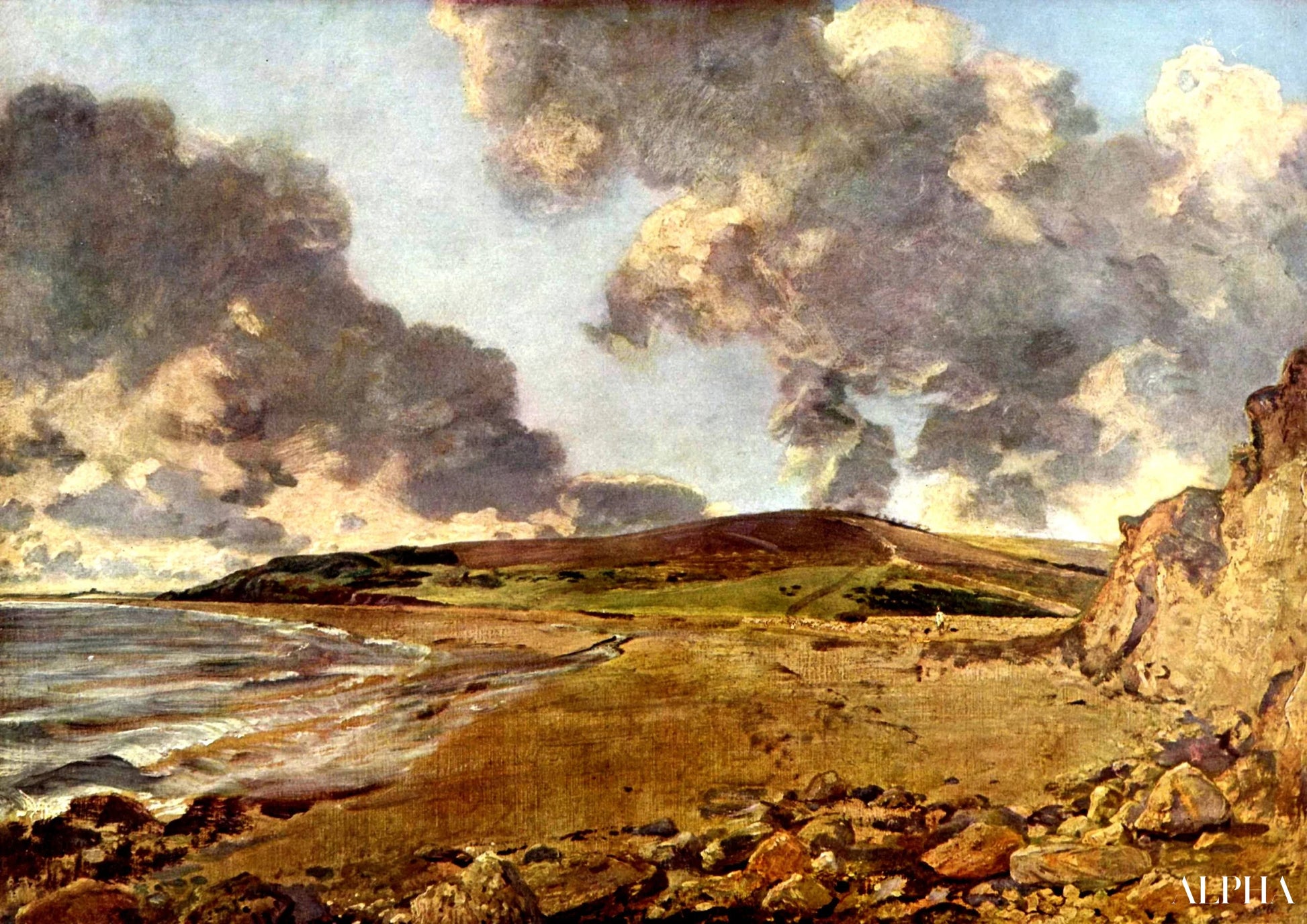 Weymouthin lahti: Bowleaze Cove ja Jordon Hill - John Constable - Korkealaatuiset taulujen ja maalauksien reproduktiot
