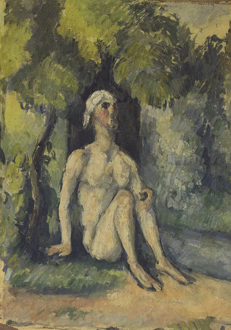 Vesirannalla istuva uimari - Paul Cézanne