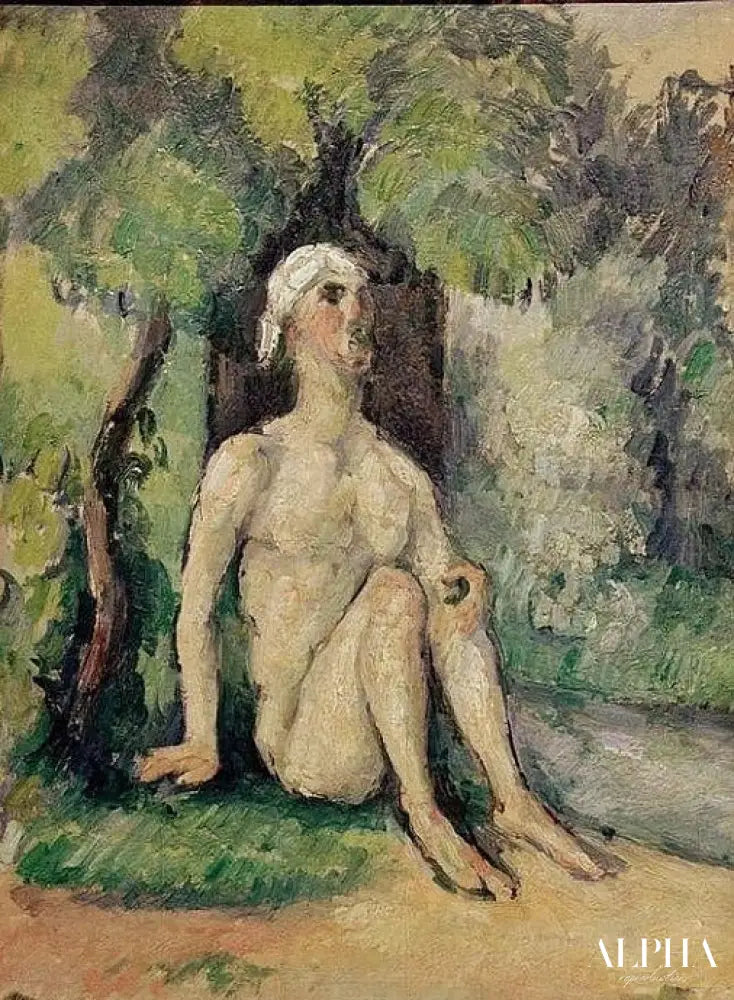 Baigneur assis au bord de l'eau - Paul Cézanne - Reproductions de tableaux et peintures haut de gamme