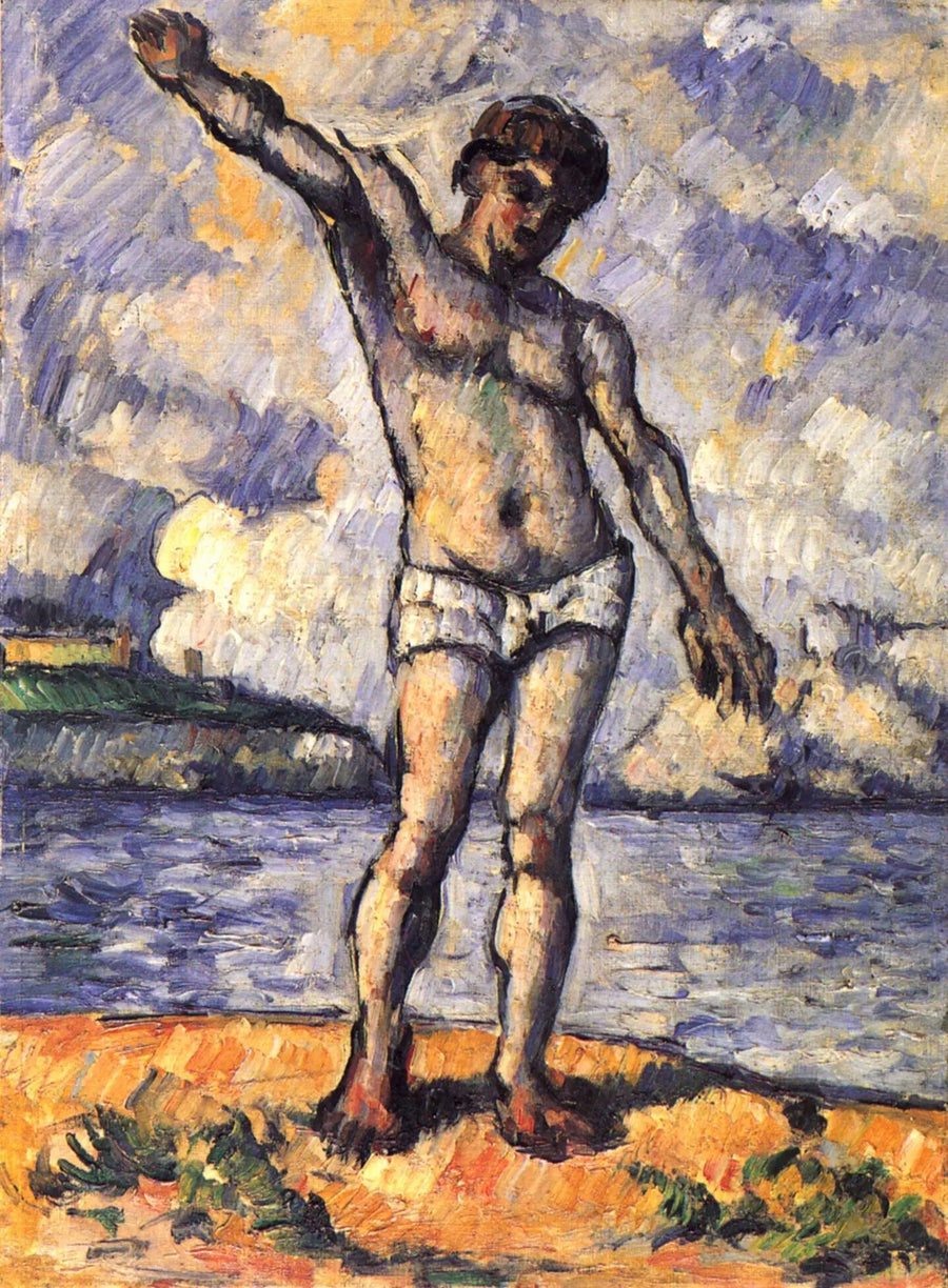 Uimari levitettyjen käsivarsien kanssa - Paul Cézanne