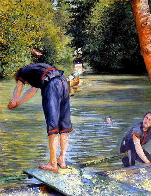 Uimari valmistautumassa hyppyyn - Gustave Caillebotte
