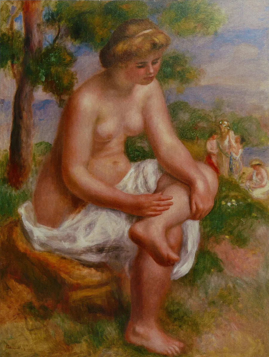 Istuva uimari maisemassa, niin sanottu Eurydice - Pierre-Auguste Renoir