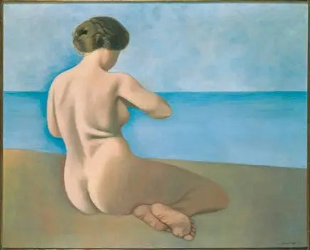 Istuva nainen selkä piilossa hiekalla - Félix Vallotton