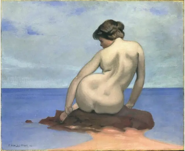 Istuva kylpijä kalliolla - Félix Vallotton