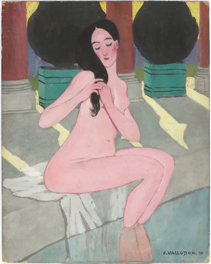 Roseinen kylpylätyttö - Félix Vallotton