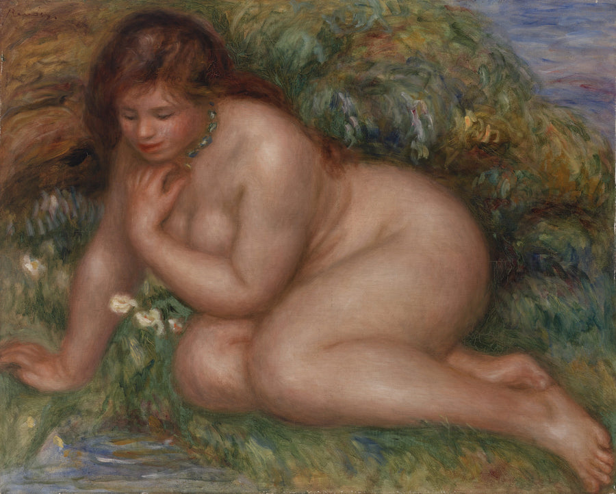 Veden äärellä itsensä ihaileva uimari - Pierre-Auguste Renoir