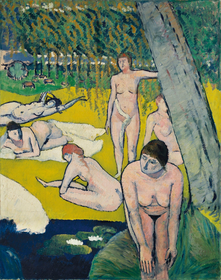 Uima-allas nauttimassa lootuksia - Émile Bernard