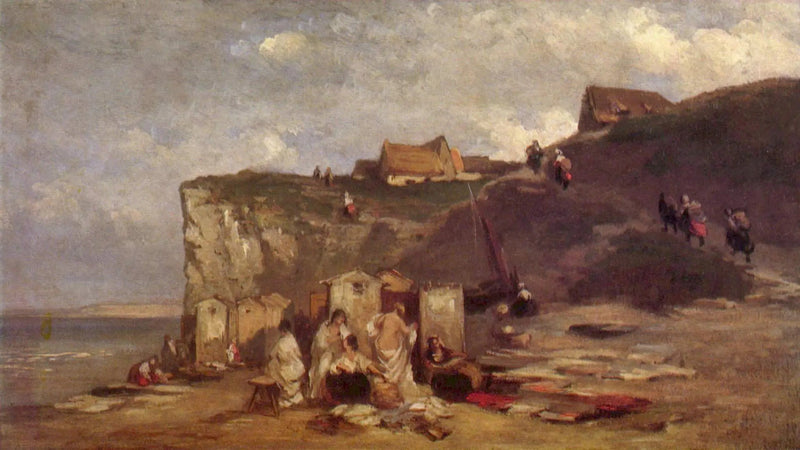 Naisen kylpy Dieppessä III - Carl Spitzweg