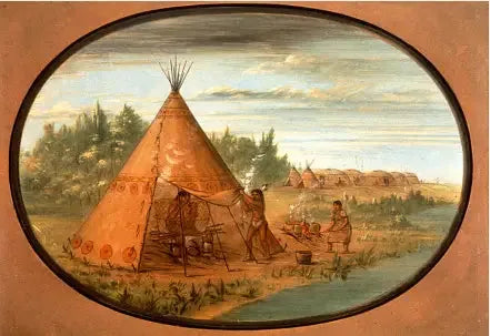 Höyrykylpy - Minatarree - George Catlin