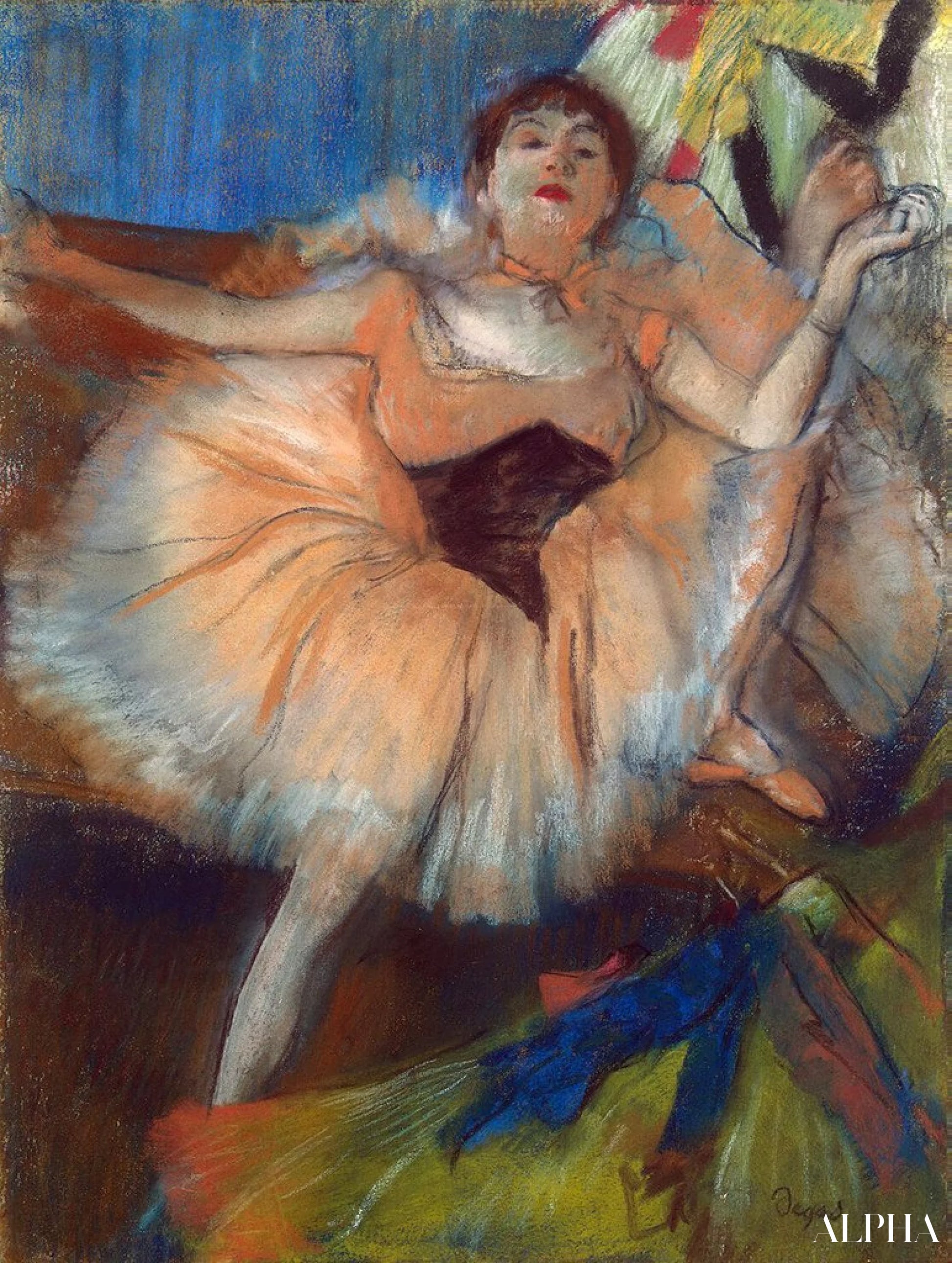 Istuva baleriini (Danseuse assise) - Edgar Degas - Korkealaatuiset taulujen ja maalauksien reproduktiot