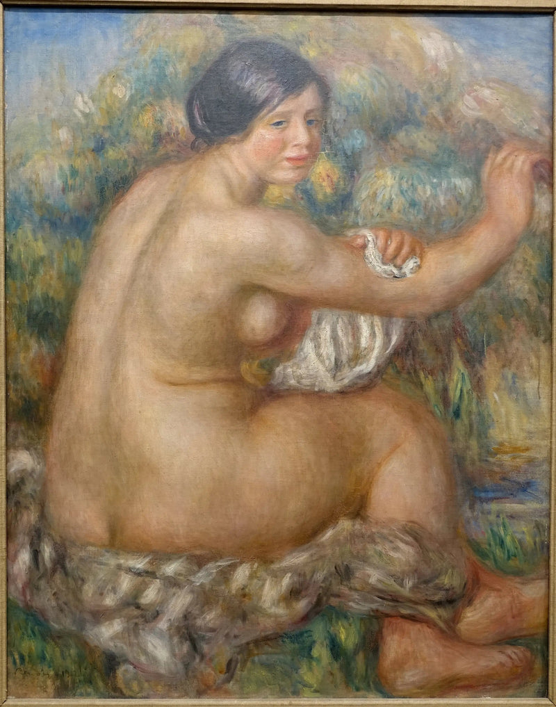Banhista pyyhkii oikeaa kättään - Pierre-Auguste Renoir