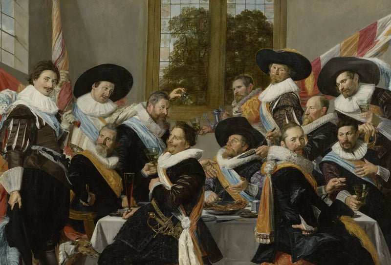 Saint-Adrienin jousimiesupseerien juhla-ateria - Frans Hals