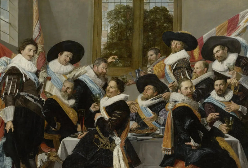 Saint-Adrienin jousimiesupseerien juhla-ateria - Frans Hals