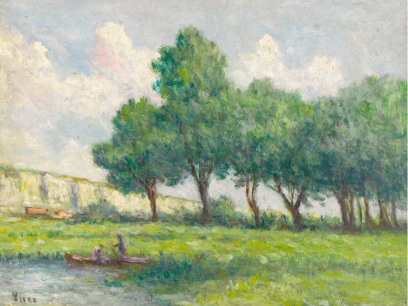 Laiva lähellä Rolleboisea - Maximilien Luce