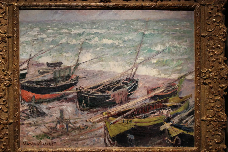 Kalastusveneet Étretatissa - Claude Monet