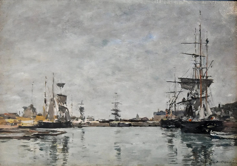 Deauville-laguuni harmaa taivas - Eugène Boudin