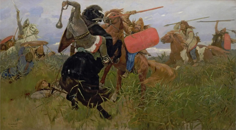 Taistelu skyyttien ja slaavilaisten välillä - Viktor Vasnetsov