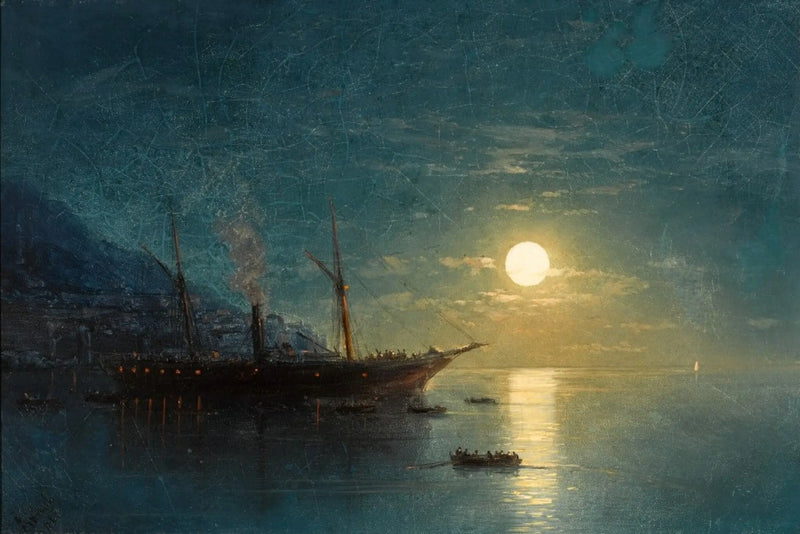 Höyrylaiva kuutamoyönä - Ivan Aïvazovski