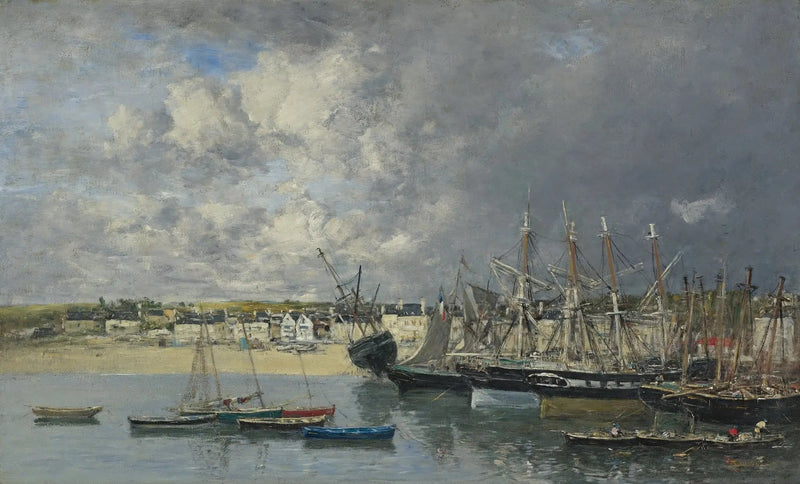 Ankkuriveneet satamassa, Portrieux - Eugène Boudin