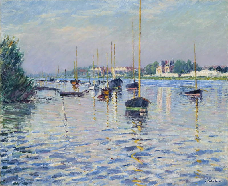 Aluksia ankkuroituna Seine-joella Argenteuilissa - Gustave Caillebotte