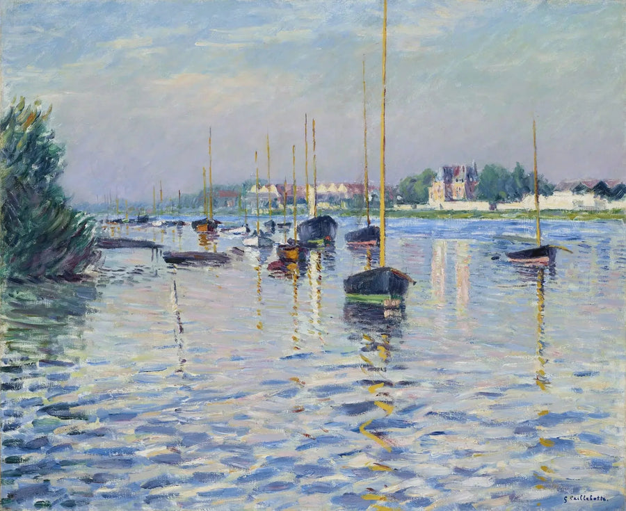 Aluksia ankkuroituna Seine-joella Argenteuilissa - Gustave Caillebotte