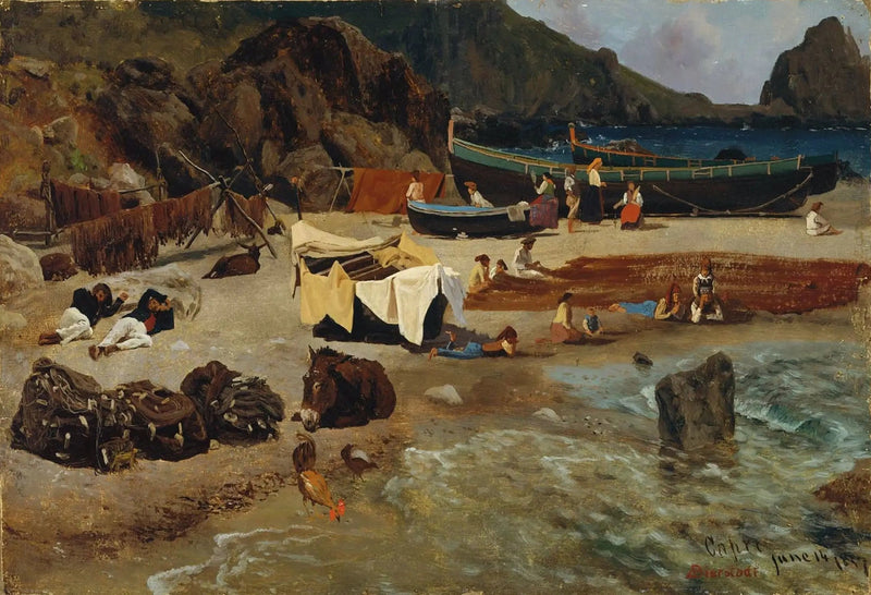 Capri-kalastusveneet - Albert Bierstadt