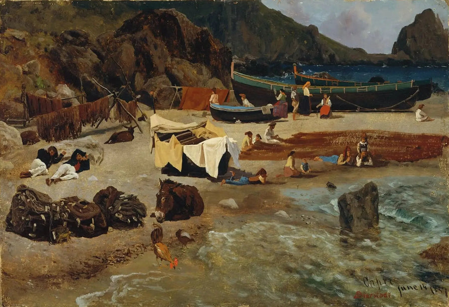 Capri-kalastusveneet - Albert Bierstadt