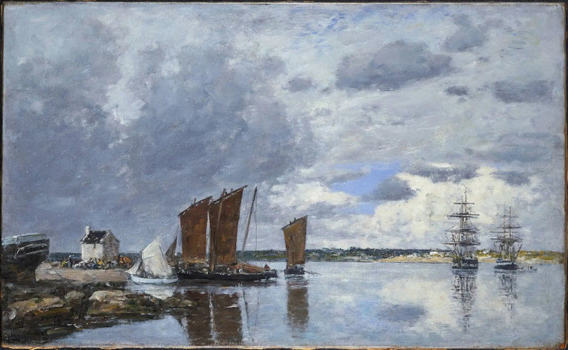 Kalastusalukset Kerhorissa - Eugène Boudin