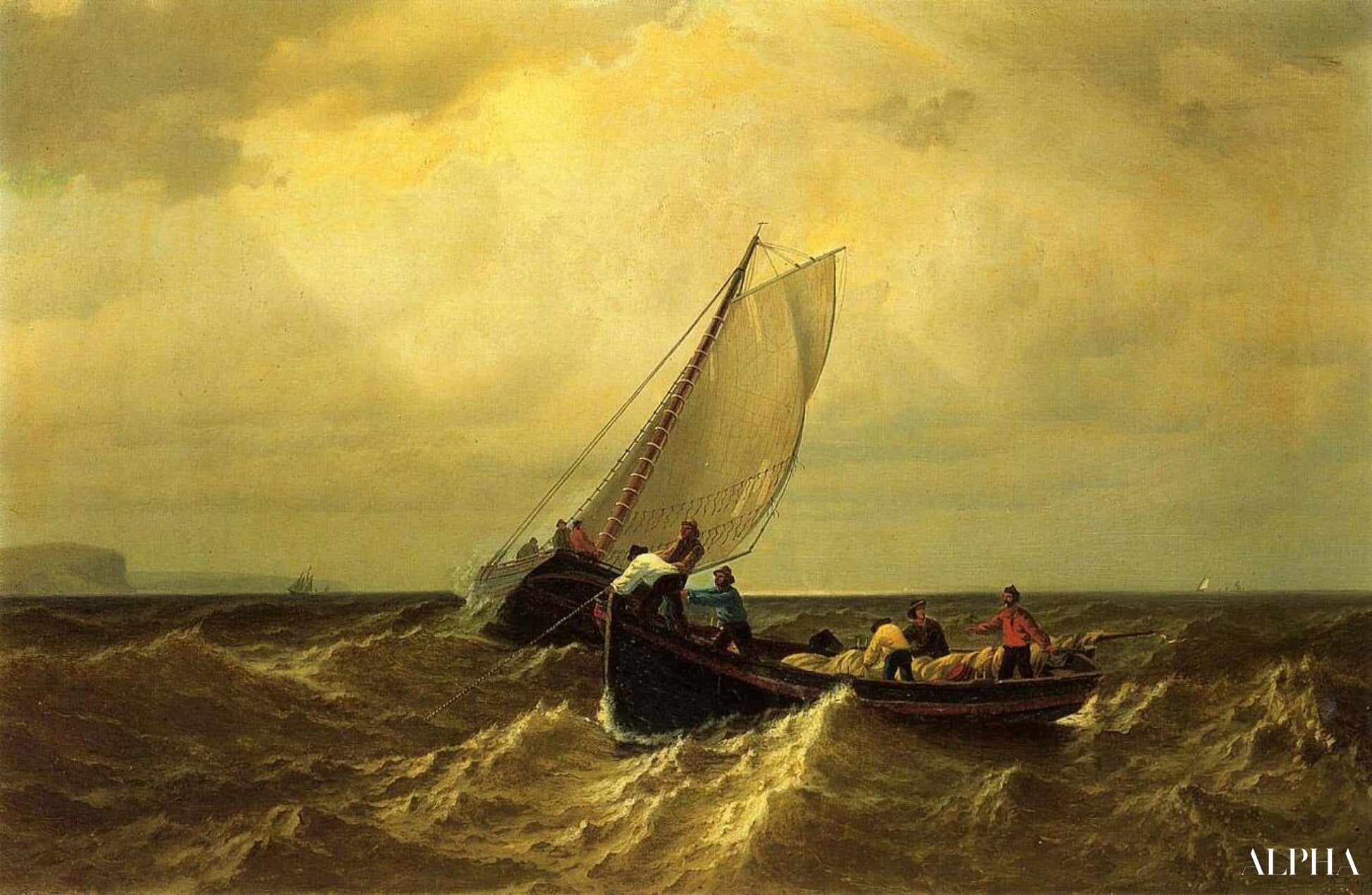 Kalastusaluksia Fundy-lahdella, 1860 - William Bradford - Korkealaatuiset taulujen ja maalauksien reproduktiot