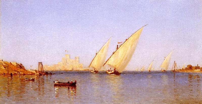 Kalastusalukset saapuvat Brindisin satamaan - Sanford Robinson Gifford