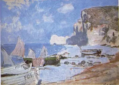 Kalastusveneet, Étretat - Claude Monet