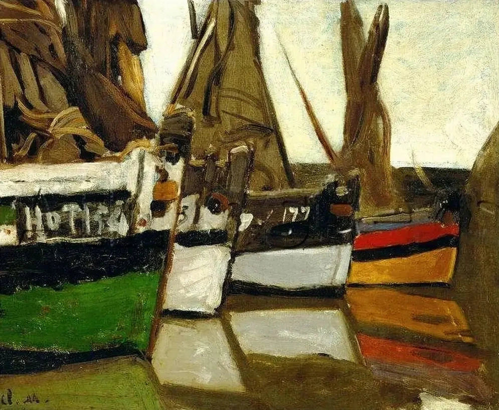 Bateaux de pêche, Honfleur W74 par Claude Monet, 1866, Musée national d’Art de Roumanie
