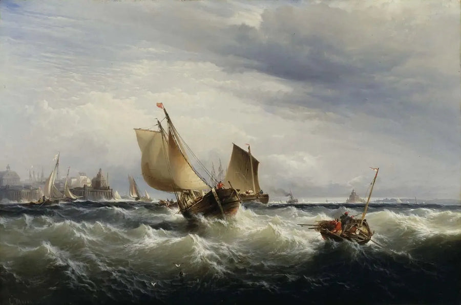 Kalastusalukset lähestymässä tuulta - Edward Moran