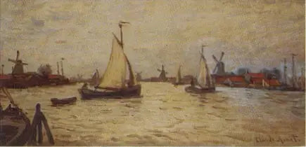 Laivat Hollannissa lähellä Zaandamia - Claude Monet