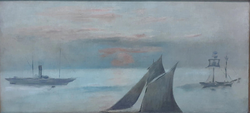 Merellä olevat veneet, auringonlasku (Édouard Manet) - Édouard Manet