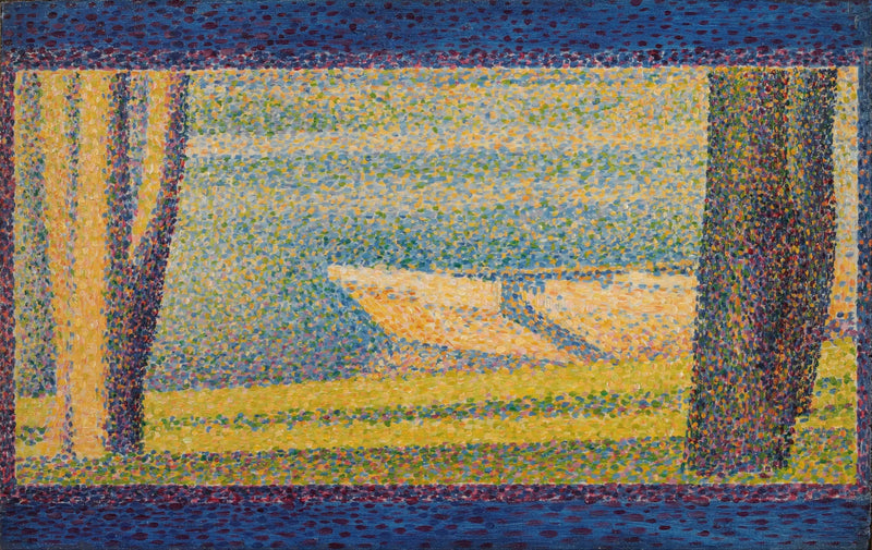 Laivat ja puut ankkuroituna - Georges Seurat