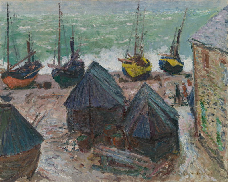 Veneet rannalla in Étretat W1024 - Claude Monet