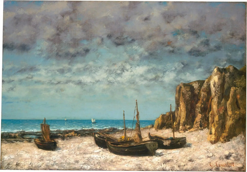 Veneitä rannalla, Etretat - Gustave Courbet